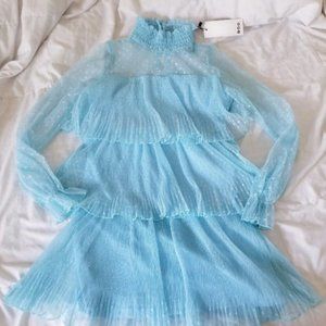 Boohoo Bright blue polka dot dress